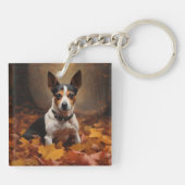 Porte-clés Rat Terrier à l'automne Feuilles automne Inspire (Dos)