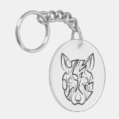 Porte-clés Rat tribal noir et blanc (Devant gauche)