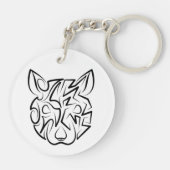 Porte-clés Rat tribal noir et blanc (Dos)