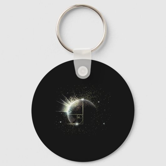 Porte-clés Ratio d'Or Fibonacci Prof de Maths Spirale Espace (Recto)