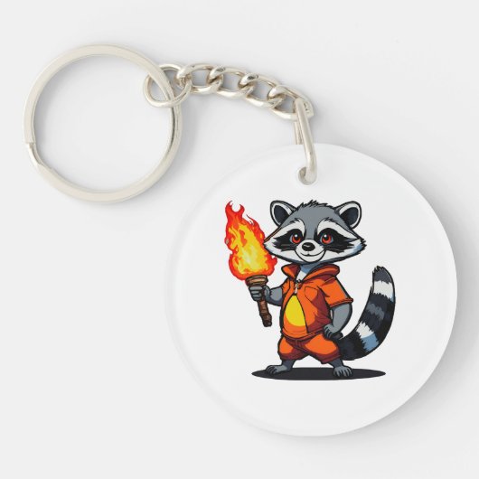 Porte-clés Raton laveur avec torche (Devant)