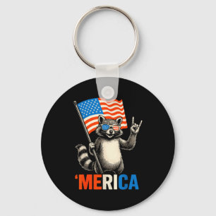 Porte-clés Raton laveur merica rock drapeau américain patriot