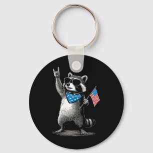Porte-clés Raton laveur patriotique Usa Hommes Femmes Enfants