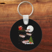 Porte-clés Rats Santa Sleigh Flying Funny Magical Christmas T (Recto)