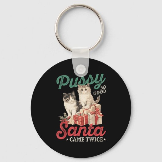 Porte-clés Raunchy Christmas Cat Graphic Funny Gag Prank Humo (Recto)