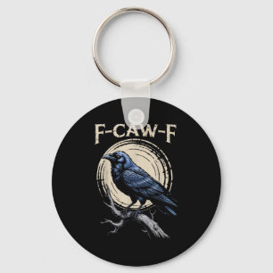 Porte-clés Raven Crow F-craw-f Oiseau d'Halloween Fcawf Gothi