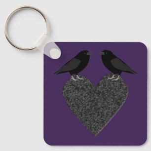 Porte-clés Ravens gothiques et Black Heart Custom