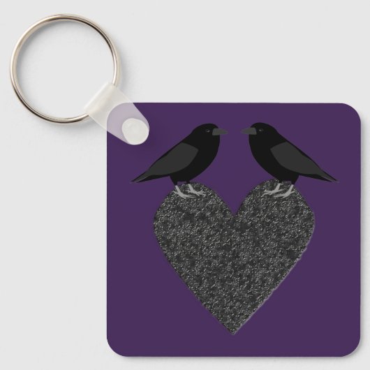 Porte-clés Ravens gothiques et Black Heart Custom (Recto)