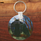Porte-clés Raven's Moon Black Cat Crow Gothic Art Porte - clé (Recto)