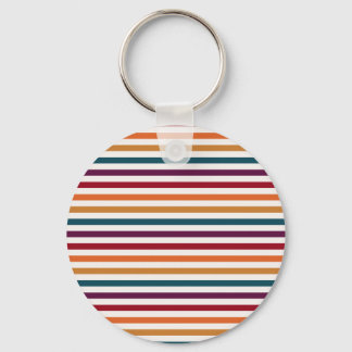 Porte-clés Rayé horizontal multicolore automne rétro