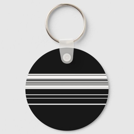 Porte-clés Rayé noir blanc chic (Recto)