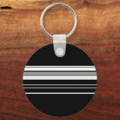 Porte-clés Rayé noir blanc chic (Recto)