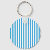 Porte-clés Rayoires verticales classiques bleu bébé clair et (Verso)