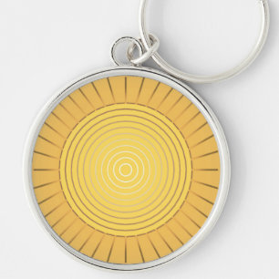 Porte-clés Rayon de soleil géométrique moderne - or/jaune d
