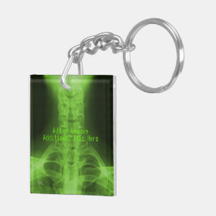 Porte-clés Rayon X 3 - Vert radioactif