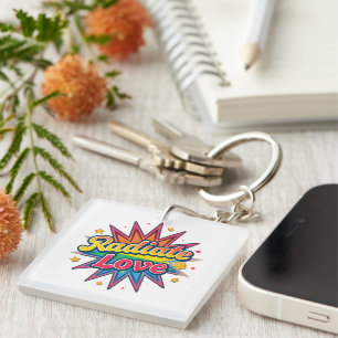 Porte-clés Rayonner d'Amour Design Rétro – Vibes Positives