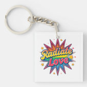 Porte-clés Rayonner d'Amour Design Rétro – Vibes Positives (Devant)