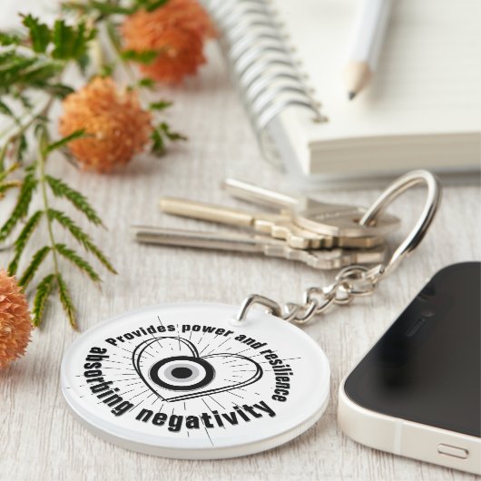 Porte-clés Rayons, Coeur, Monographie de protection des yeux (Devant droit)