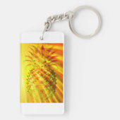 Porte-clés Rayons dorés traversant un gros ananas (Dos)