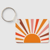Porte-clés Rayons Soleil Rétro Coucher Soleil Orange Jaune Ro (Verso)