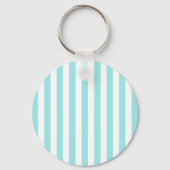 Porte-clés Rayure de cabane turquoise et blanc (Verso)