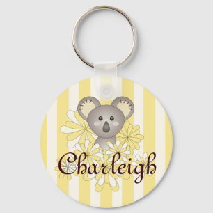 Porte-clés Rayure Jaune Mignon Bébé Koala Enfant Dessin Animé