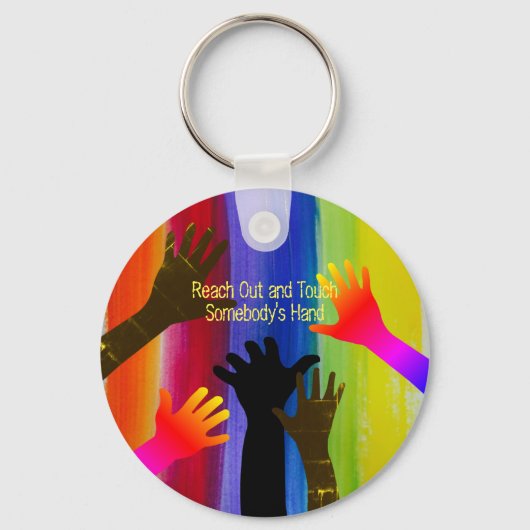 Porte-clés Rayures arc-en-ciel (mains) (Recto)