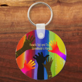 Porte-clés Rayures arc-en-ciel (mains) (Recto)