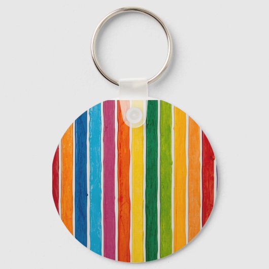 Porte-clés Rayures arc-en-ciel radieuses (Recto)