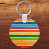 Porte-clés Rayures arc-en-ciel radieuses (Verso)
