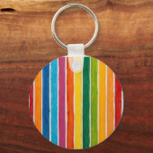 Porte-clés Rayures arc-en-ciel radieuses (Recto)