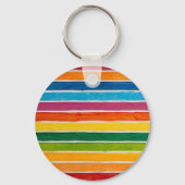 Porte-clés Rayures arc-en-ciel radieuses (Verso)