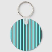 Porte-clés Rayures d'effet en métal 3D noir et bleu néon mode (Verso)