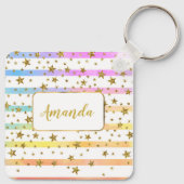 Porte-clés Rayures et étoiles girly (Dos)