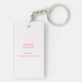 Porte-clés Rayures horizontales Harmony Gris Rose Blanc (Dos)