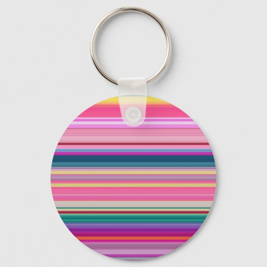 Porte-clés Rayures multicolores rétro (Recto)