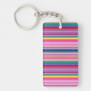 Porte-clés Rayures multicolores rétro