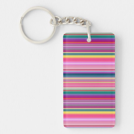 Porte-clés Rayures multicolores rétro (Devant)