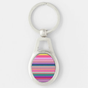 Porte-clés Rayures multicolores rétro