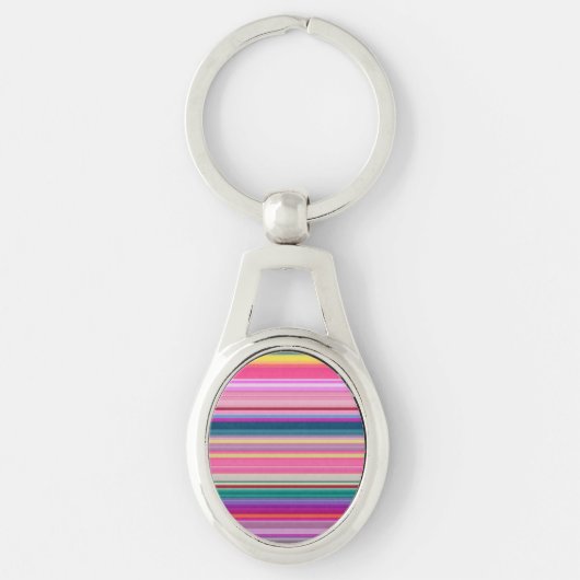 Porte-clés Rayures multicolores rétro (Devant)
