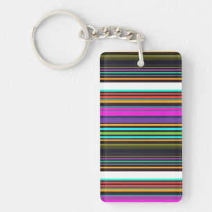 Porte-clés Rayures néon colorées mignonnes