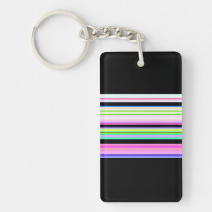 Porte-clés Rayures néon colorées mignonnes
