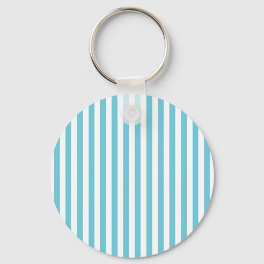 Porte-clés Rayures verticales classiques bleu clair et blanc (Recto)