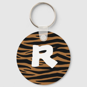 Porte-clés rayures zèbre marron