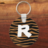 Porte-clés rayures zèbre marron (Recto)