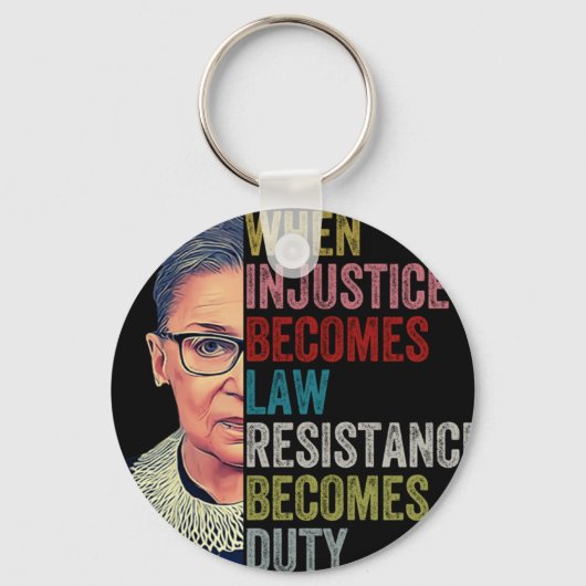 Porte-clés Rbg Quand L'Injustice Devient La Résistance À La L (Recto)