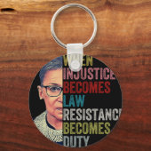 Porte-clés Rbg Quand L'Injustice Devient La Résistance À La L (Recto)