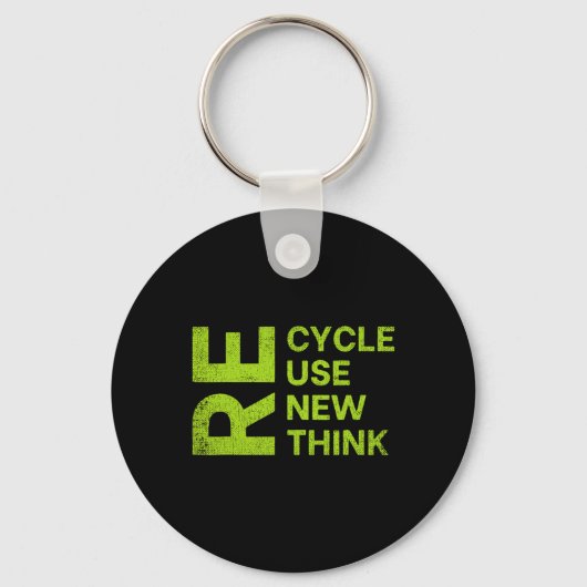 Porte-clés Re Cycle Use New Think Earthday Save The Enviormen (Recto)