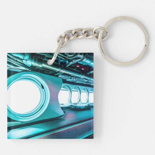 Porte-clés Réacteur futuriste | Technologies énergétiques ava (Dos)