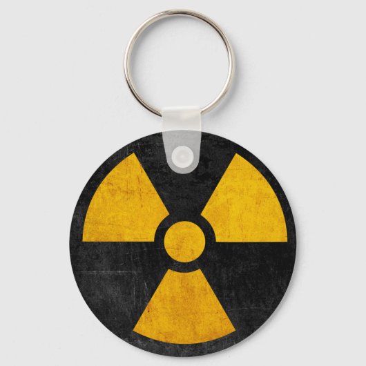 Porte-clés Réacteur nucléaire radioactif jaune et noir (Recto)